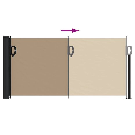 Windscherm uittrekbaar 100x500 cm taupe 5