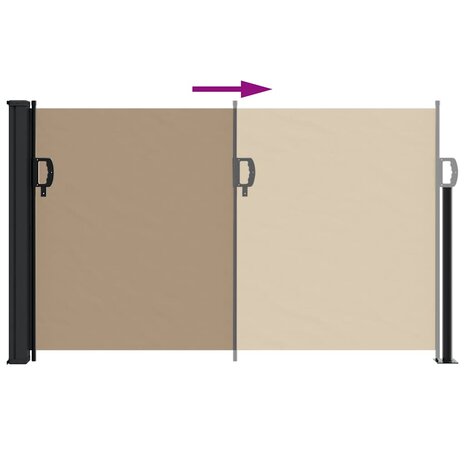 Windscherm uittrekbaar 120x500 cm taupe 5