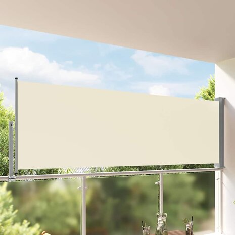 Tuinscherm uittrekbaar 120x300 cm cr&egrave;mekleurig 1