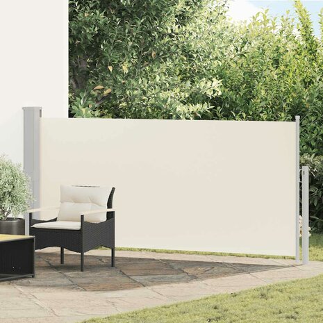 Windscherm uittrekbaar 140x300 cm cr&egrave;mekleurig 1