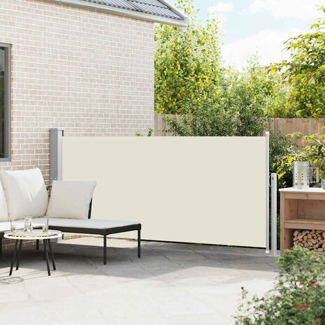Windscherm uittrekbaar 140x300 cm cr&egrave;mekleurig 3