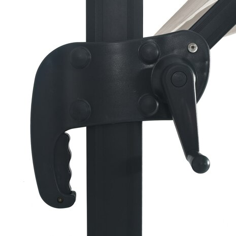 Zweefparasol met LED en aluminium paal 400x300 cm zandkleurig 7