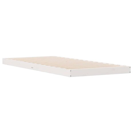 Bedframe Wit 213.5 x 104 x 9 cm Massief grenenhout 4