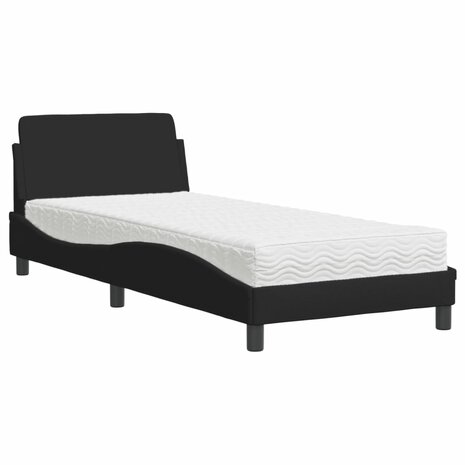 Bed met matras "Dover" stof zwart 80x200 cm 2