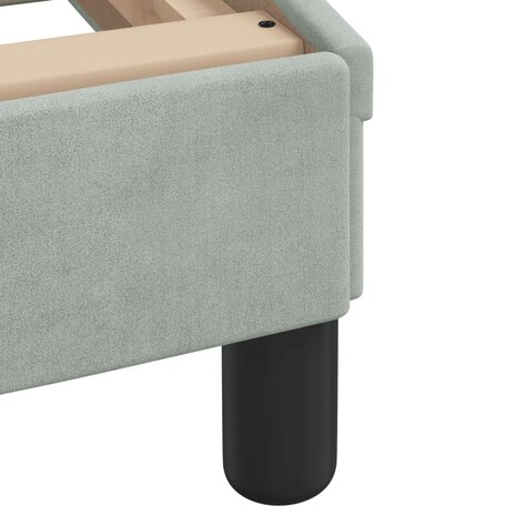 Bed met matras "Dover" fluweel lichtgrijs 80x200 cm 6
