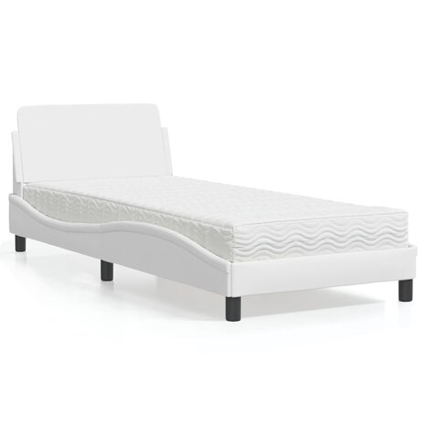 Bed met matras "Dover" kunstleer wit 80x200 cm 1