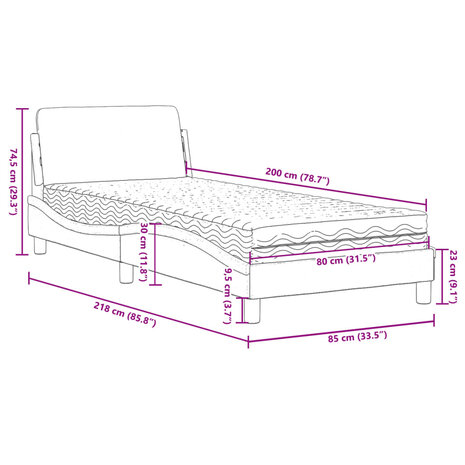 Bed met matras "Dover" kunstleer cappuccinokleurig 80x200 cm 9