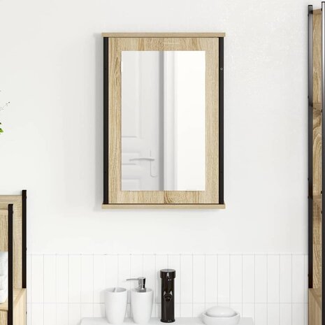 Spiegelkast met plank Sonoma Eiken 42 x 12 x 60 cm Bewerkt hout 1