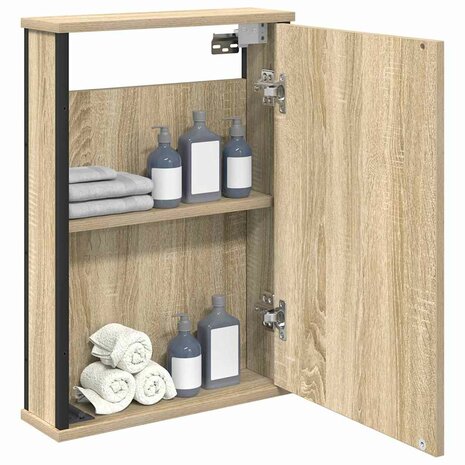 Spiegelkast met plank Sonoma Eiken 42 x 12 x 60 cm Bewerkt hout 3