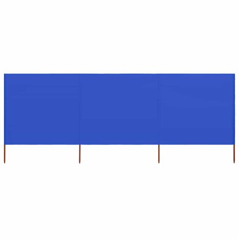 Windscherm 3-panelen 400x120 cm stof azuurblauw 1