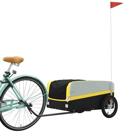 Fietstrailer 45 kg ijzer zwart en geel 3