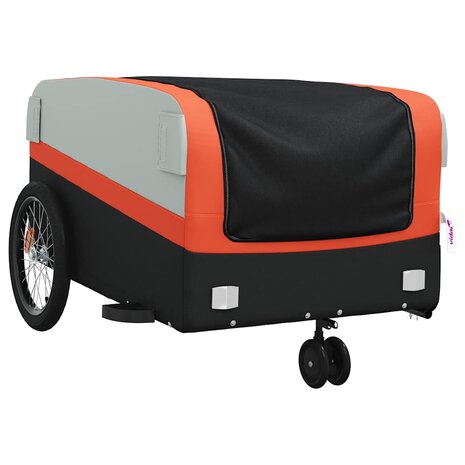Fietstrailer 45 kg ijzer zwart en oranje 4