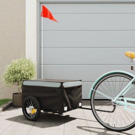 Fietstrailer 30 kg ijzer zwart en grijs 1