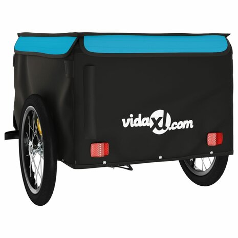 Fietstrailer 45 kg ijzer zwart en blauw 7