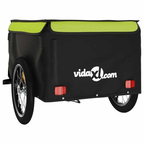 Fietstrailer 45 kg ijzer zwart en groen 7