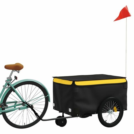 Fietstrailer 30 kg ijzer zwart en geel 3