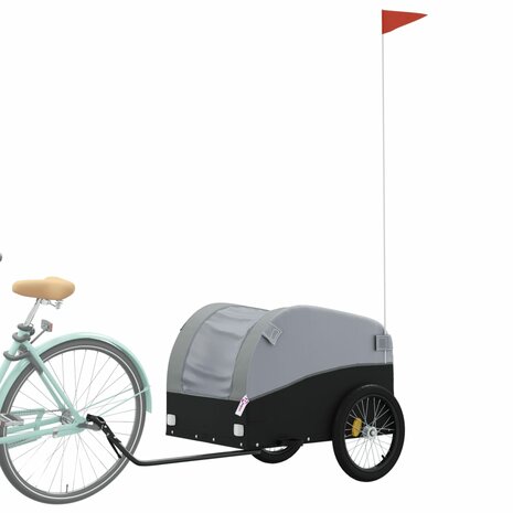 Fietstrailer 45 kg ijzer zwart en grijs 3