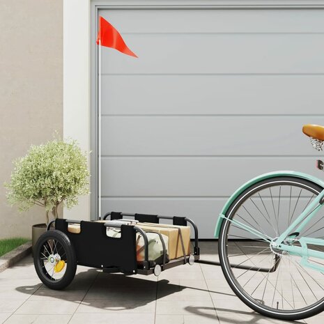 Fietstrailer oxford stof en ijzer zwart 1
