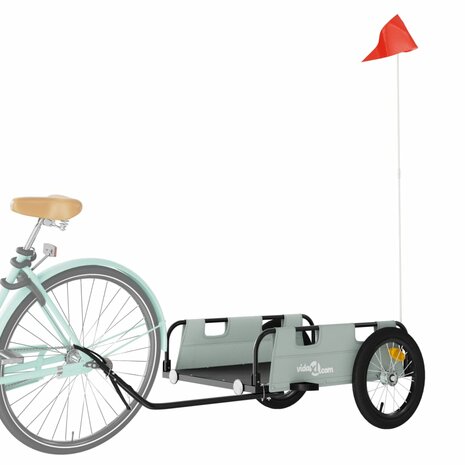 Fietstrailer oxford stof en ijzer grijs 3