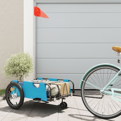 Fietstrailer oxford stof en ijzer blauw 1