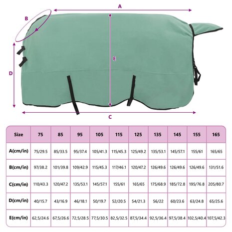 Paardendeken Speciale Groen Polyester 9