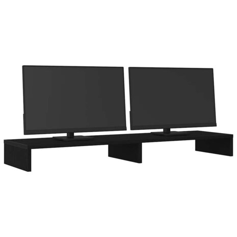 Monitorstandaard Zwart Eiken 100x27x10 cm Bewerkt Hout 4