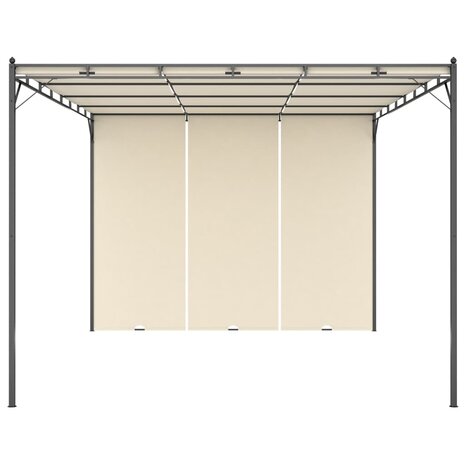 Tuinprieel met zijgordijn 4x3x2,25 m cr&egrave;me 2