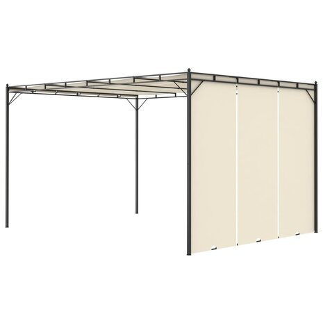Tuinprieel met zijgordijn 4x3x2,25 m cr&egrave;me 4