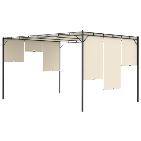Tuinprieel met zijgordijn 4x3x2,25 m cr&egrave;me 5