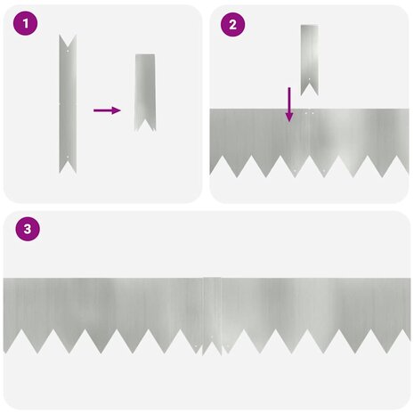 Tuinrand 10 pcs Zilver 100 x 0.05 x 20 cm Gegalvaniseerd staal 5