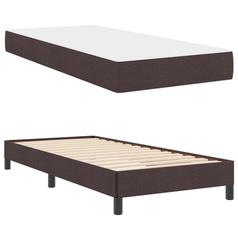 Boxspringbed met matras Donkerbruin 80 x 200 cm Stof 5