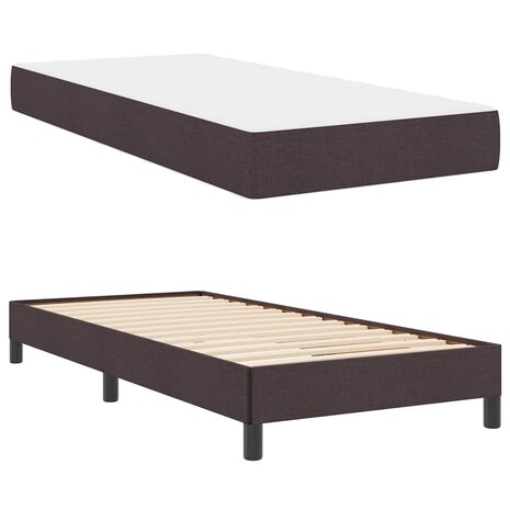 Boxspringbed met matras Donkerbruin 80 x 200 cm Stof 6