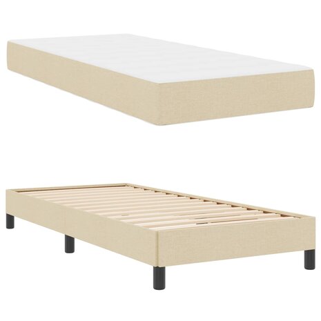 Boxspringbed met matras Cr&egrave;me 80 x 200 cm Stof 5