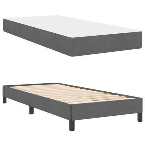 Boxspringbed met matras Donkergrijs 90 x 190 cm Stof 6