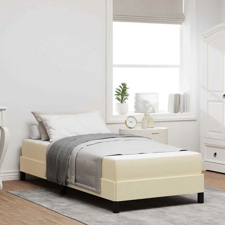 Boxspringbed met matras Cr&egrave;me 90 x 190 cm Stof 1