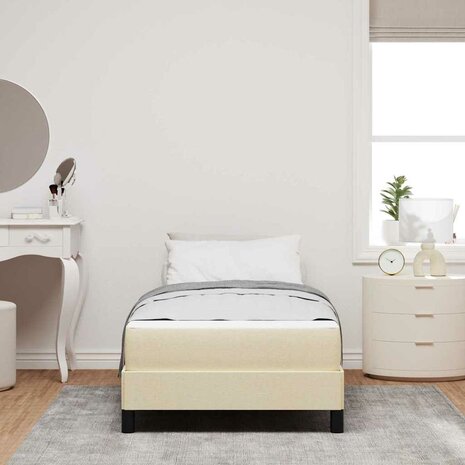 Boxspringbed met matras Cr&egrave;me 90 x 190 cm Stof 3