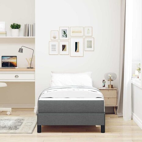Boxspringbed met matras Donkergrijs 90 x 200 cm Stof 3