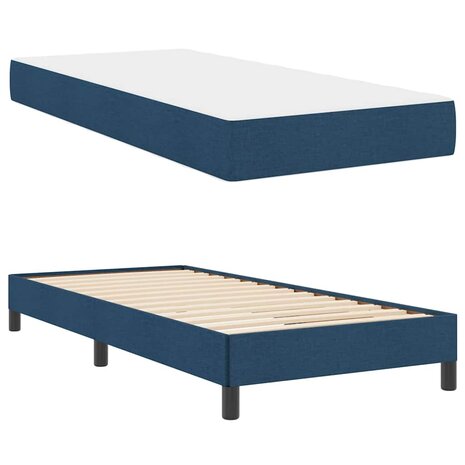Boxspringbed met matras Blauw 90 x 200 cm Stof 6