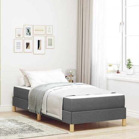 Boxspringbed met matras Donkergrijs 80 x 200 cm Stof 1