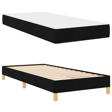 Boxspringbed met matras Zwart 90 x 200 cm Stof 5
