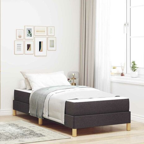 Boxspringbed met matras Donkerbruin 90 x 200 cm Stof 1