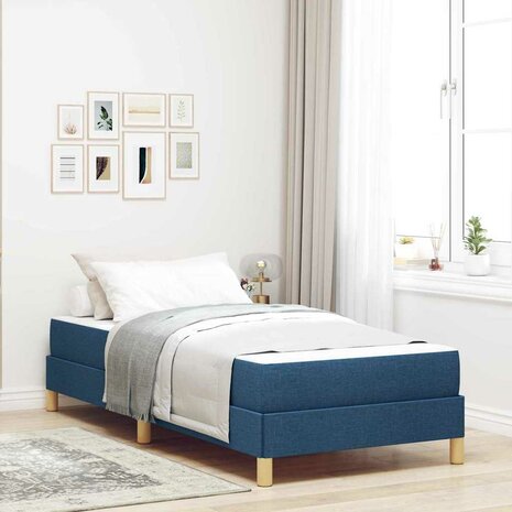 Boxspringbed met matras Blauw 90 x 200 cm Stof 1