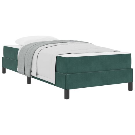Boxspringbed met matras Donkergroen 90 x 190 cm Stof 2