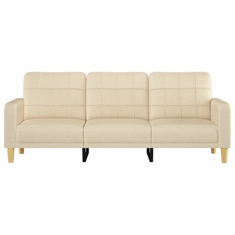 Driezitsbank 180 cm stof cr&egrave;mekleurig 3