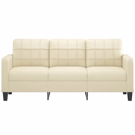 Driezitsbank 180 cm kunstleer cr&egrave;mekleurig 3