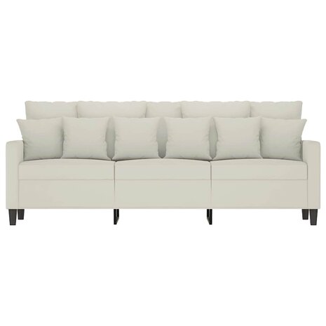 Driezitsbank 180 cm fluweel cr&egrave;mekleurig 3