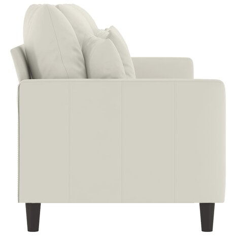 Driezitsbank 180 cm fluweel cr&egrave;mekleurig 4