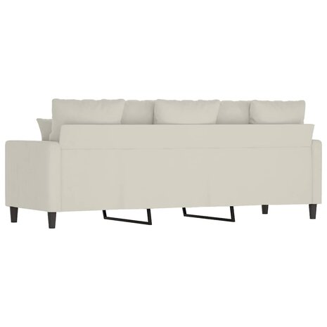 Driezitsbank 180 cm fluweel cr&egrave;mekleurig 5