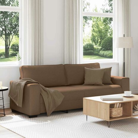 3-zitsbank bruin 220x77x82 cm stof 1