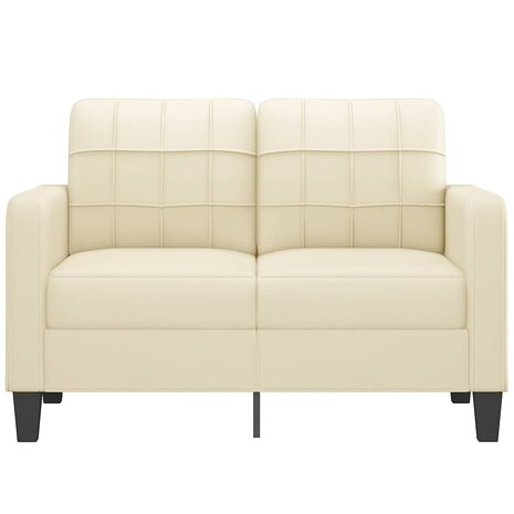 Tweezitsbank 120 cm kunstleer cr&egrave;mekleurig 3